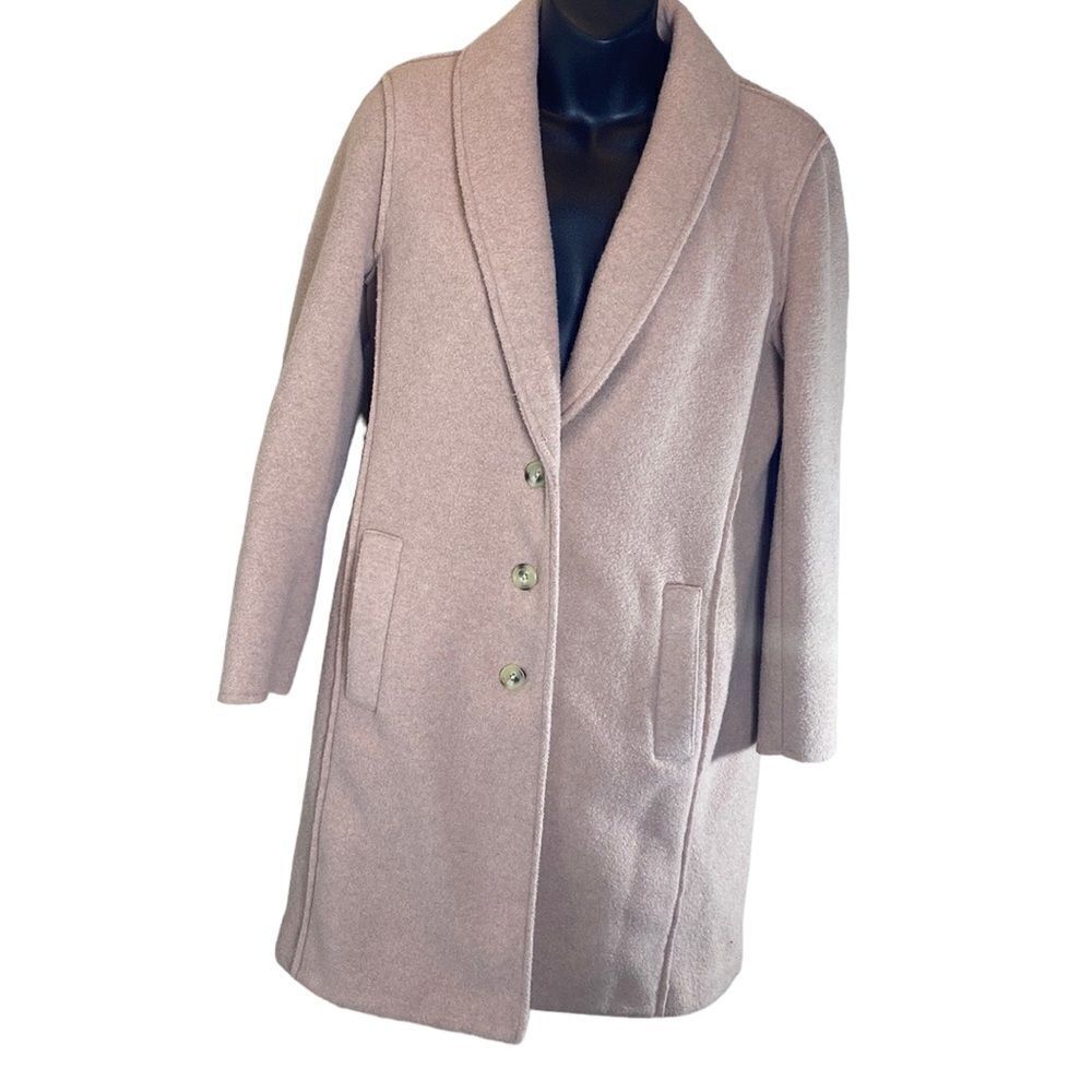 J crew boiled wool topcoat in muted pink size 2 long winter capsule neutral prep